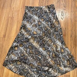 Zara Elegant Snake Print A-Line Skirt
